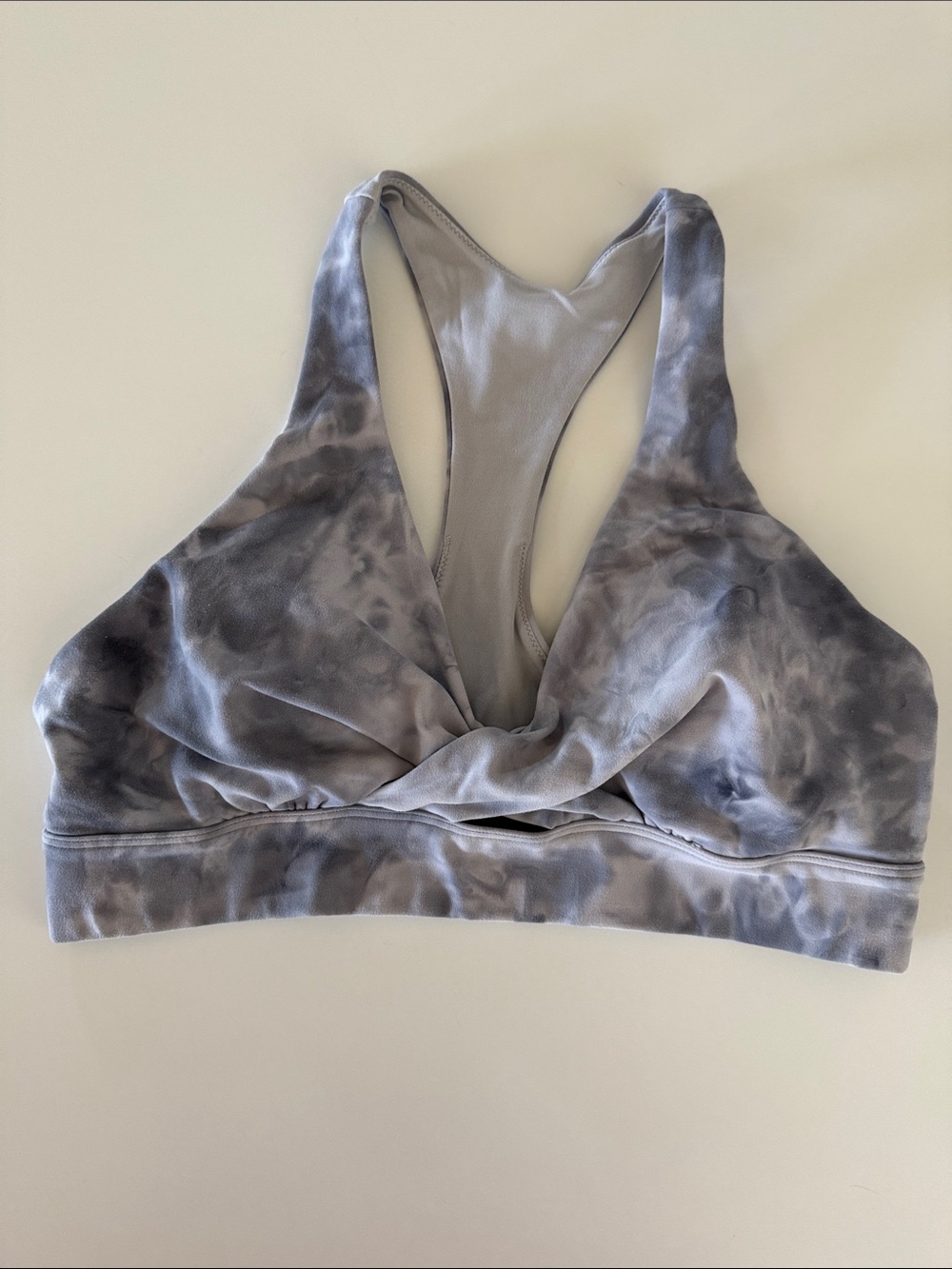 lululemon athletica Gray Tie-Dye Racerback Sports Bra